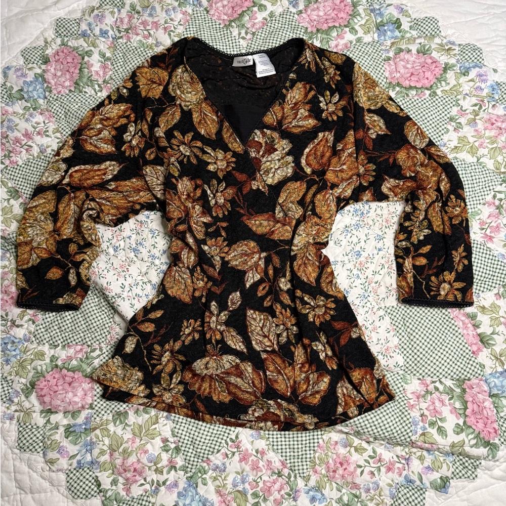East 5th Y2K vintage babydoll floral blouse top